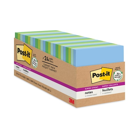 Post-It Pad, Note 3"x3" TropiCanaryl, Ast, PK24 654-24SST-CP